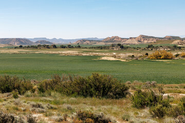 Fototapeta premium Paysage du désert des Bardenas Reales, parc naturel dans la région de Navarre, Espagne