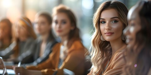 Confident female executives collaborating in a boardroom meeting showing teamwork and leadership. Concept Female Executives, Boardroom Meeting, Teamwork, Leadership