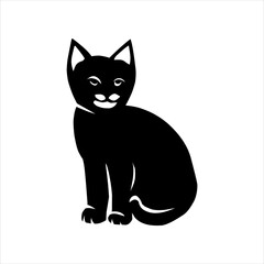 silhouette of a protected cat on a white background with various poses