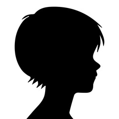 Child boy silhouette isolated on white background