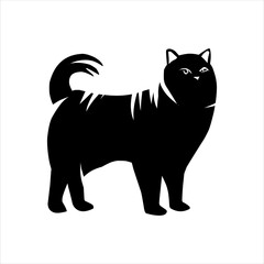 silhouette of a protected cat on a white background with various poses