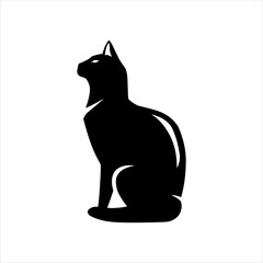 silhouette of a protected cat on a white background with various poses