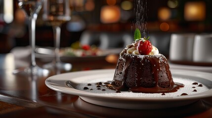 Close up of a chocolate cake