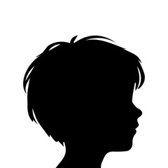Child boy silhouette isolated on white background