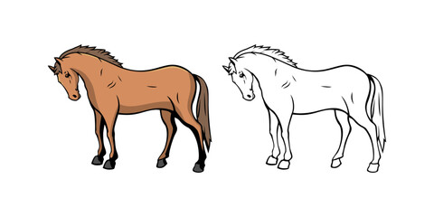 Horse Character Design Illustration vector eps format , suitable for your design needs, logo, illustration, animation, etc.