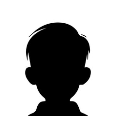 Child boy silhouette isolated on white background