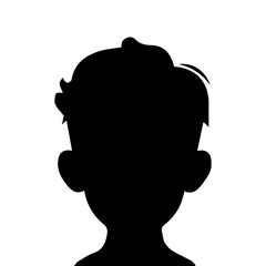 Child boy silhouette isolated on white background