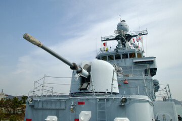 Artillery Gun on Deck of Ulsan Frigate