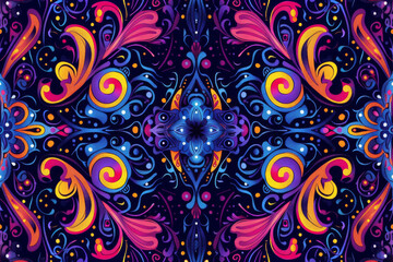 Fototapeta premium horizontal colourful psychedelic abstract illustration wallpaper background