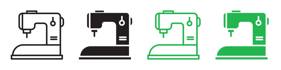 Sewing machine icon line art vector
