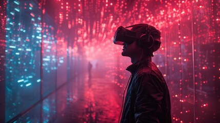 Fototapeta premium Create an interactive and futuristic visual experience with a mesmerizing 3D effect