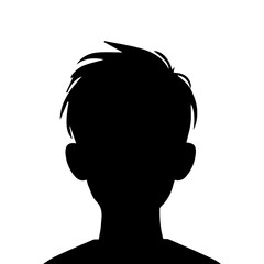 Child boy silhouette isolated on white background