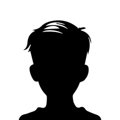 Child boy silhouette isolated on white background