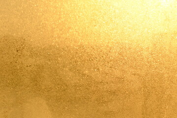 Yellow background made of ice crystals