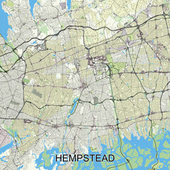 Fototapeta premium Hempstead, New York, United States map poster art