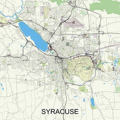 Syracuse, New York, United States map poster art