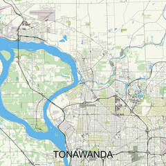 Obraz premium Tonawanda, New York, United States map poster art