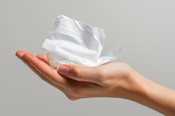 Hand Holding Crumpled Paper Tissue