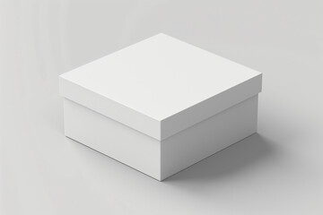 A simple, white, square box sits on a white background, ready to be filled with the unexpected. It is a blank canvas for creativity, waiting to be transformed into a gift or a storage solution
