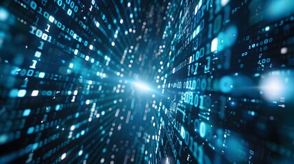 Fototapeta premium Modern technological background with matrix-like codes and bright, dynamic patterns