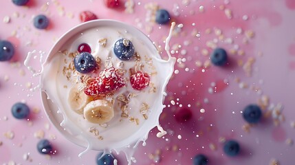 Close up of fruits and yogurt