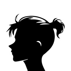 Child boy silhouette isolated on white background