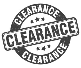 clearance stamp. clearance label. round grunge sign