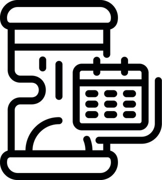 recommend clip art: Black and white vector icon illustrating a digestive system and a calendar, symbolizing medical appointments