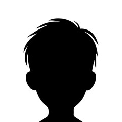 Child boy silhouette isolated on white background