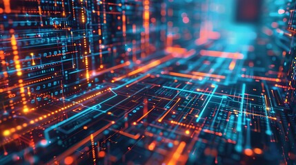 Close-up of an electronic circuit board with intricate connections and components, showing the complexity of modern technology