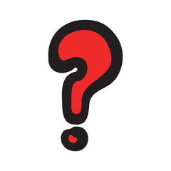 手書きのシンプルなクエスチョンマークのイラストのベクター素材