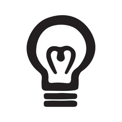 手書きの電球のシンプルなイラストのベクター素材