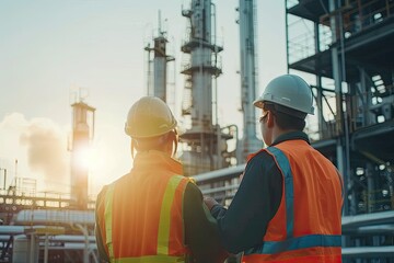 engineer inspecting gas plant