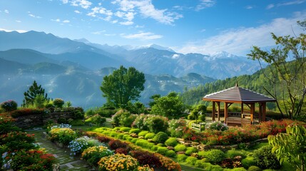A garden with a breathtaking pic