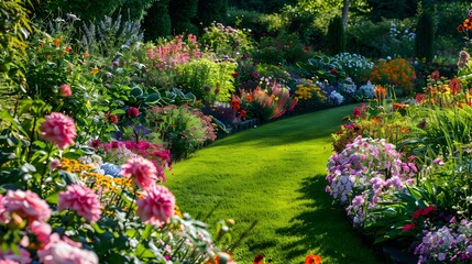 A garden with flower borders image