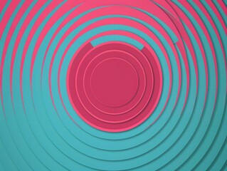 Fototapeta premium An abstract design with teal and pink geometric shapes, featuring circles and lines in a modern, minimalistic style. 