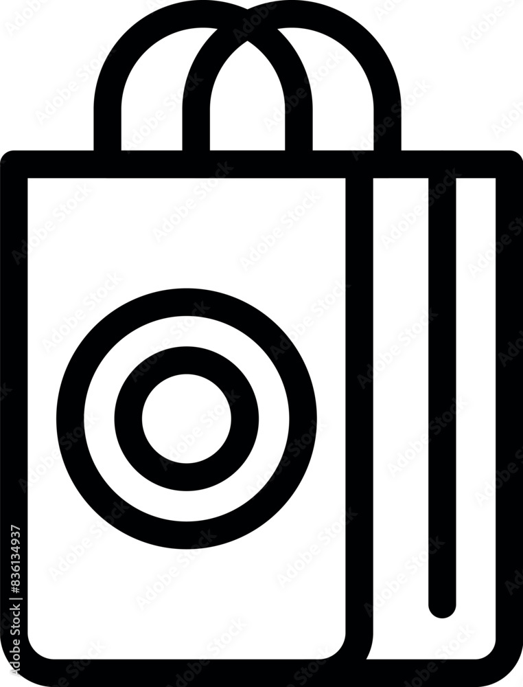 Poster A bold vector illustration of a shopping bag combined with a speaker element - Posters
