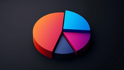 Obraz premium A pie chart with four equal sections, each labeled 
