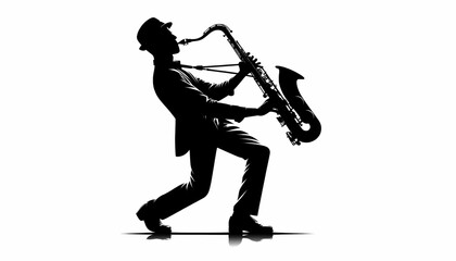 Silhouette of a saxophonist