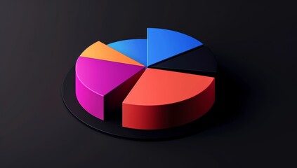 Obraz premium A pie chart with four equal sections, each labeled 