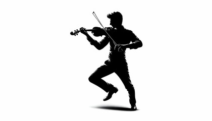 Shadow of a violin person