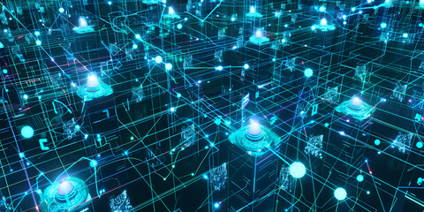 Network of Digital Connections" | "Cyber Network Infrastructure"