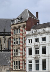 Amsterdam Dam Square Buildings Close Up, Netherlands