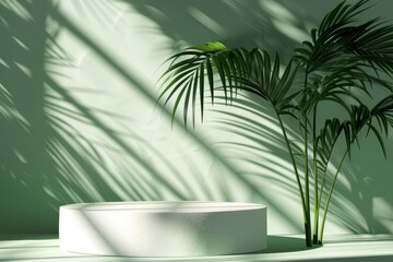 Fototapeta premium Product podium among green plants