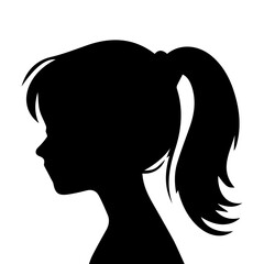 A silhouette woman with hair