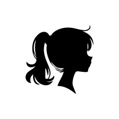 A silhouette woman with hair