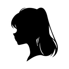A silhouette woman with hair