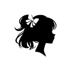 A silhouette woman with hair
