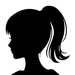 A silhouette woman with hair