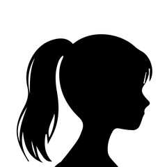 A silhouette woman with hair